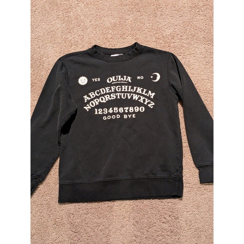 Black Ouija Board Oracle Goodbye Sweatshirt Womens Size Small Witchy Mystical